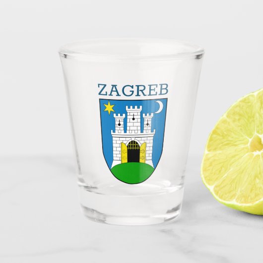 Zagreb wapenstilstand shot glas (Voorkant)