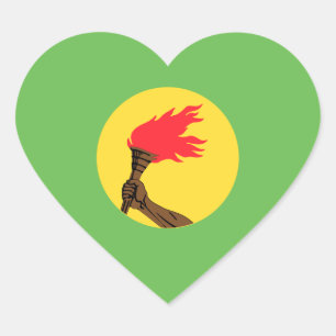 Zaire Flag Hart Sticker