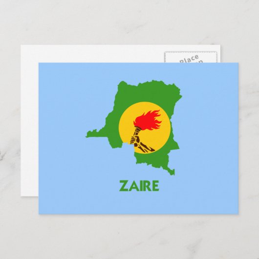 ZAIRE MAP BRIEFKAART (Voorkant / Achterkant)
