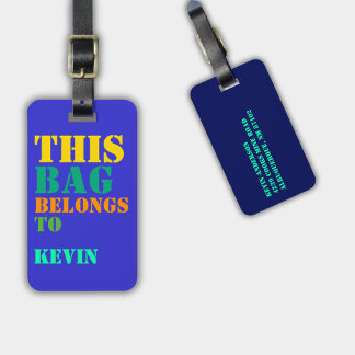 Zak Aandacht Naam Adres Gepersonaliseerde Neon Bagagelabel