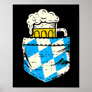 Zak bier Duitse lederhosen festival kostuum  Poster