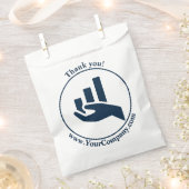 Zak met bedankje financieel planner wit-blauw bedankzakje (Geknipt)