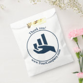Zak met bedankje financieel planner wit-blauw bedankzakje (Gezegeld)