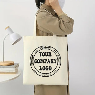 Zak met bedrijfslogo voor klanten en werknemers tote bag