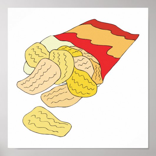 zak met chips poster (Voorkant)