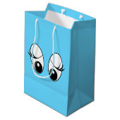 Zak met grappige ogen - kies kleur medium cadeauzakje (Achterkant Gekanteld)