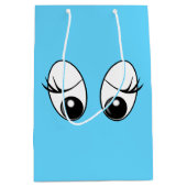 Zak met grappige ogen - kies kleur medium cadeauzakje (Voorkant)