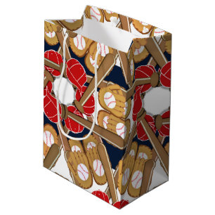 Zak met honkbal sportieve verjaardagsfeestjes medium cadeauzakje