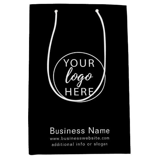 Zak met logo van het bedrijf als cadeau medium cadeauzakje (Voorkant)