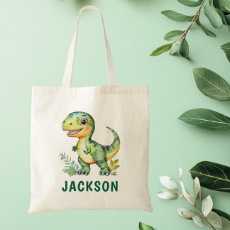 Zak met opdruk van een dinosaurus voor kinderen tote bag