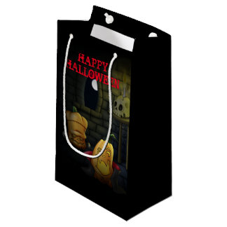 Zak met pompoenmonsters als cadeau voor Halloween Klein Cadeauzakje