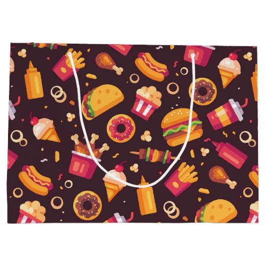 Zak met snelvoedsel cadeau groot cadeauzakje (Achterkant)