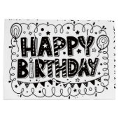 Zak met verjaardagscadeaus groot cadeauzakje (Achterkant)