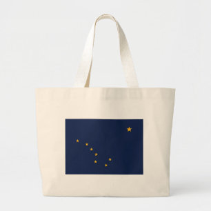 Zak met vlag van Alaska State - Verenigde Staten Grote Tote Bag