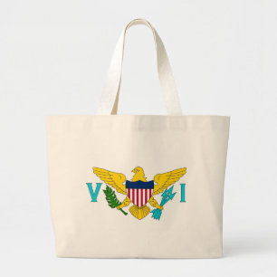 Zak met vlag van Maagdeneilanden- USA Grote Tote Bag