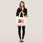 Zak met vlag van Ohio State - Verenigde Staten Grote Tote Bag (Voorkant (model))