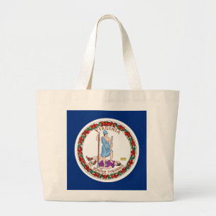 Zak met vlag van Virginia State - Verenigde Staten Grote Tote Bag