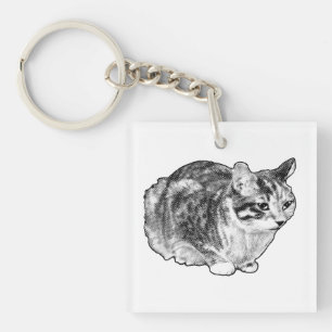 Zak tabby met feestelijke spikkels sleutelhanger