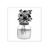 Zak van bloemen 	rubberstempel (Afrduk)