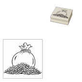 zak van munten kunststempel 	rubberstempel (Gestempeld)