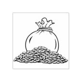 zak van munten kunststempel 	rubberstempel (Afrduk)