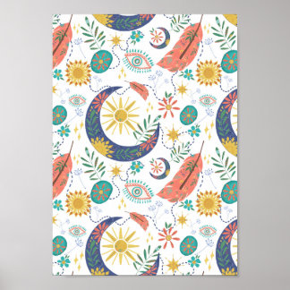 Zak vol Glitters Celestial Boho Kunstprint Poster