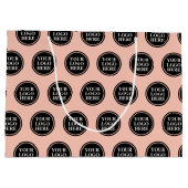 Zakelijk aangepast logo met roze achtergrond groot cadeauzakje (Achterkant)