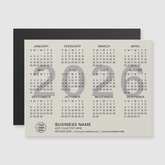 Zakelijk aangepaste magnetische kalender 2026 (Voorkant / Achterkant)