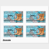 Zakelijk adres Stickers Blue Wood Barn Door Boot (Vel)