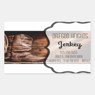 Zakelijk adres Stickers Cowboy laarzen schuur hout
