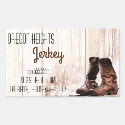 Zakelijk adres Stickers Red Boots Country Rustic (Voorkant)