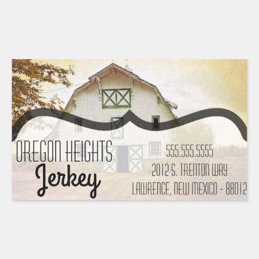 Zakelijk adres Stickers Sunset Barn Country Rust (Voorkant)