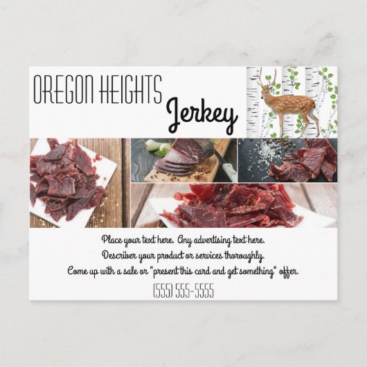 Zakelijk Adverteren Kaart Deer Doe Buck Woodland (Voorkant)