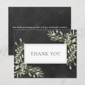 Zakelijk bedankje Lentebladeren Krijtbordkaart Bedankkaart (Voorkant / Achterkant)