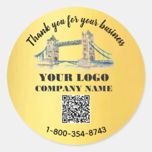 Zakelijk Bedankt Aangepast Logo QR Code Ronde Sticker