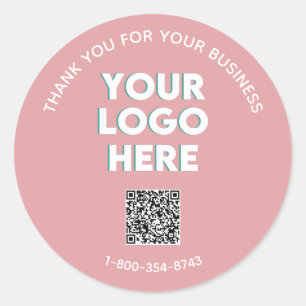 Zakelijk Bedankt Aangepaste Logo QR Code Classic Ronde Sticker
