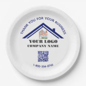 Zakelijk bedankt Aangepaste Logo QR-code Papieren Bordje (Voorkant)