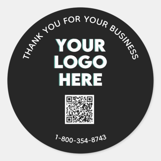 Zakelijk bedankt Aangepaste Logo QR-code Ronde Sticker (Voorkant)