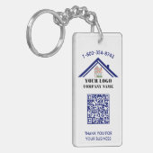 Zakelijk bedankt Aangepaste Logo QR-code Sleutelhanger (Voorkant Links)