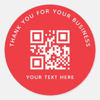 Zakelijk Bedankt Aangepaste QR-code Rood Ronde Sticker
