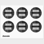 Zakelijk Bedankt Black Plaid Ronde Sticker (Vel)