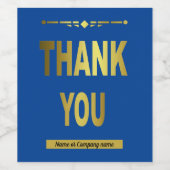 Zakelijk Bedankt Blauwe Typografie Wijn Etiket (Enkel label)