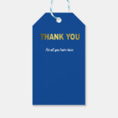 Zakelijk bedankt Blue Typography Gift Label Cadeaulabel (Achterkant)