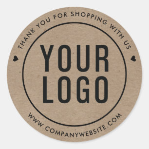 Zakelijk Bedankt Custom Logo Kraft Paper Ronde Sticker