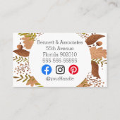 Zakelijk Bedankt Happy Thanksgiving herfst Visitekaartje (Achterkant)