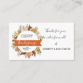 Zakelijk Bedankt Happy Thanksgiving herfst Visitekaartje (Voorkant)