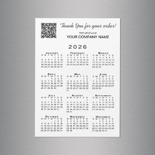 Zakelijk Bedankt QR-code 2026 Kalendermagneet