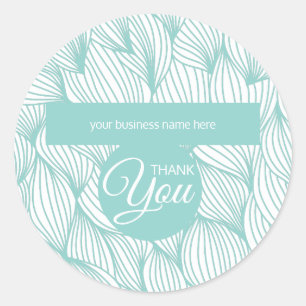 Zakelijk Bedankt Soft Blue en White Botanical Ronde Sticker