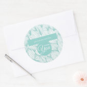 Zakelijk Bedankt Soft Blue en White Botanical Ronde Sticker (Envelop)