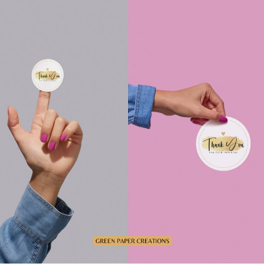 Zakelijk Bedankt Stickers Gold, Circle stickers